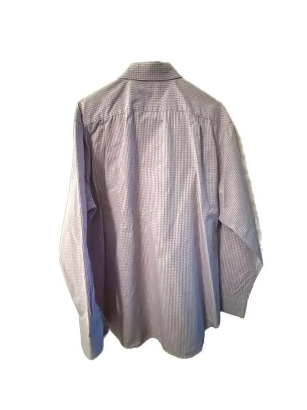 IZOD Men's Purple and White Micro-Check Long Sleeve Button-Down Shirt